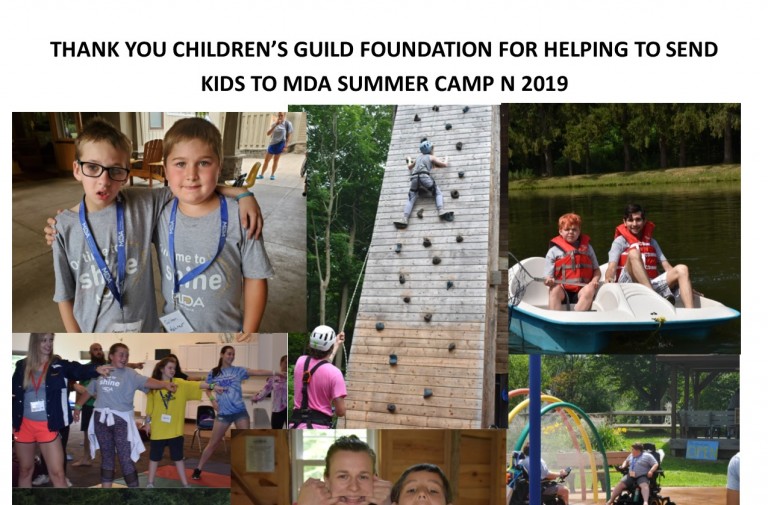 The Children's Guild Foundation of Buffalo has awarded a grant to MDA of WNY for the MDA Summer Camp 2019
